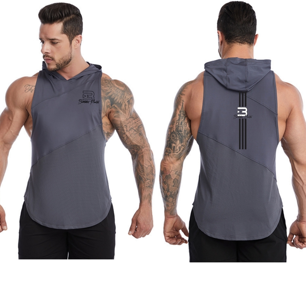 Sleeveless T-shirt w/hood